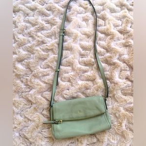 Kate Spade. Baby blue crossbody. Some wear and signs of use.